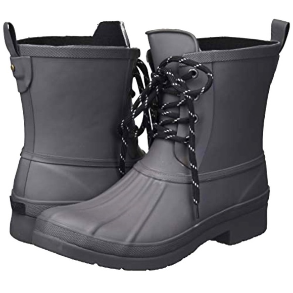 duck boots women grey